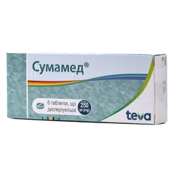 Сумамед таблетки, которые диспергируются по 250 мг, 6 шт.