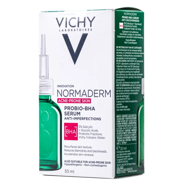 Сироватка-пілінг для обличчя Vichy (Віши) Normaderm Probio для корекції недостатків жирної та проблемної шкіри, 30 мл