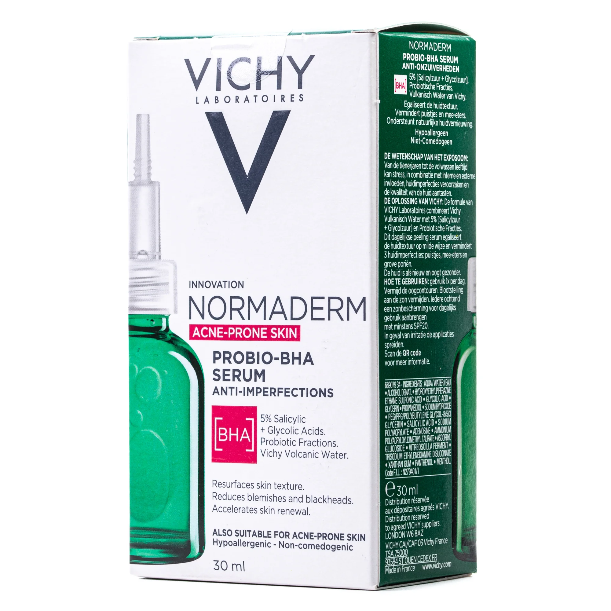 Сироватка-пілінг для обличчя Vichy (Віши) Normaderm Probio для корекції недостатків жирної та проблемної шкіри, 30 мл