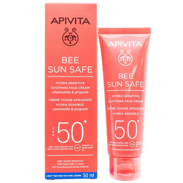 Крем для лица APIVITA (Апивита) BEE SUN SAFE (Би сан сейф) солнцезащитный успокаивающий SPF 50+, 50 мл