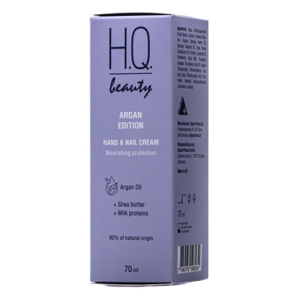 Крем для рук та нігтів H.Q. (Аш Кью) Beauty Argan Edition живлення та захист, 70 мл