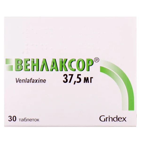 Венлаксор таблетки по 37,5 мг, 30 шт.