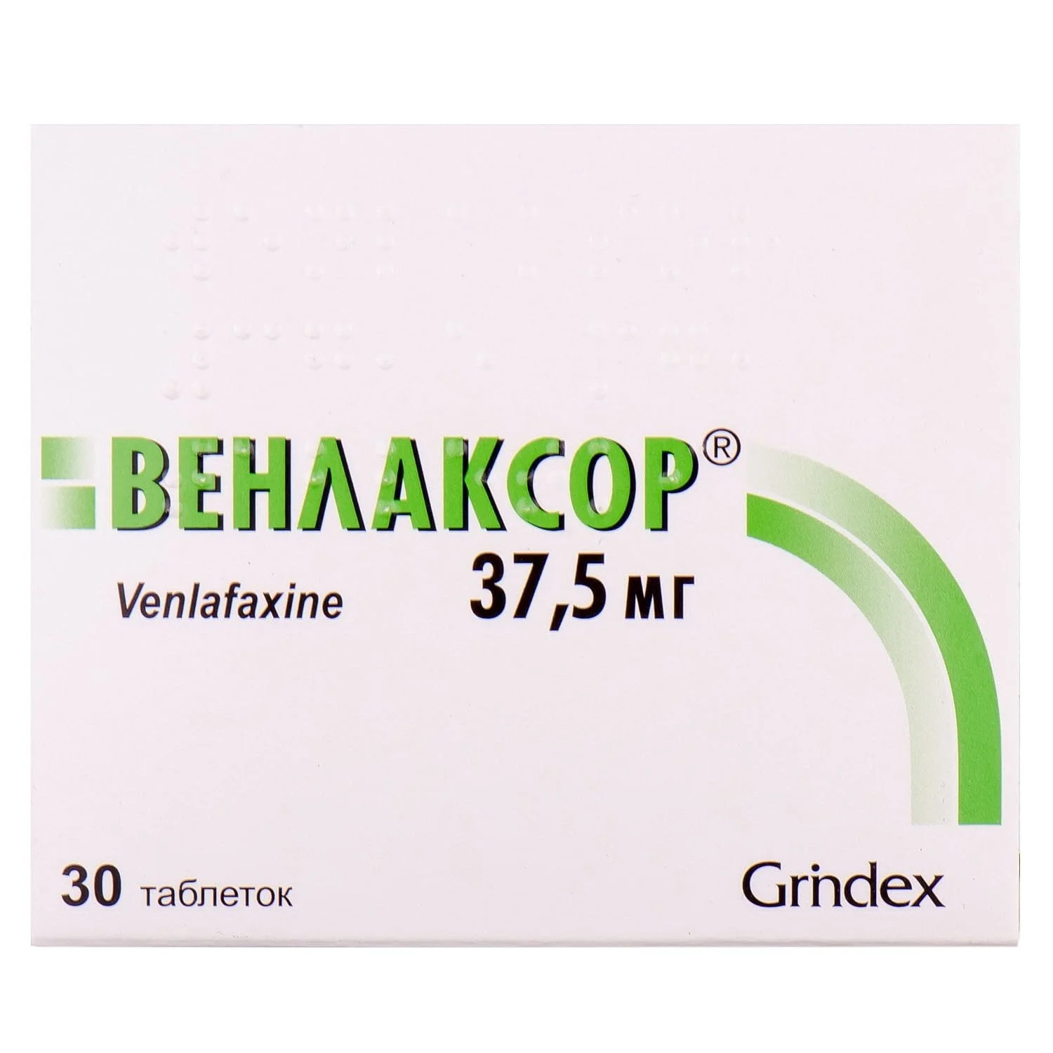 Венлаксор таблетки по 37,5 мг, 30 шт.