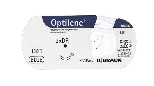 Optilene (Оптілен) 4/0 колюча голка, 2 голки, 90 см С3095907, 1 шт.