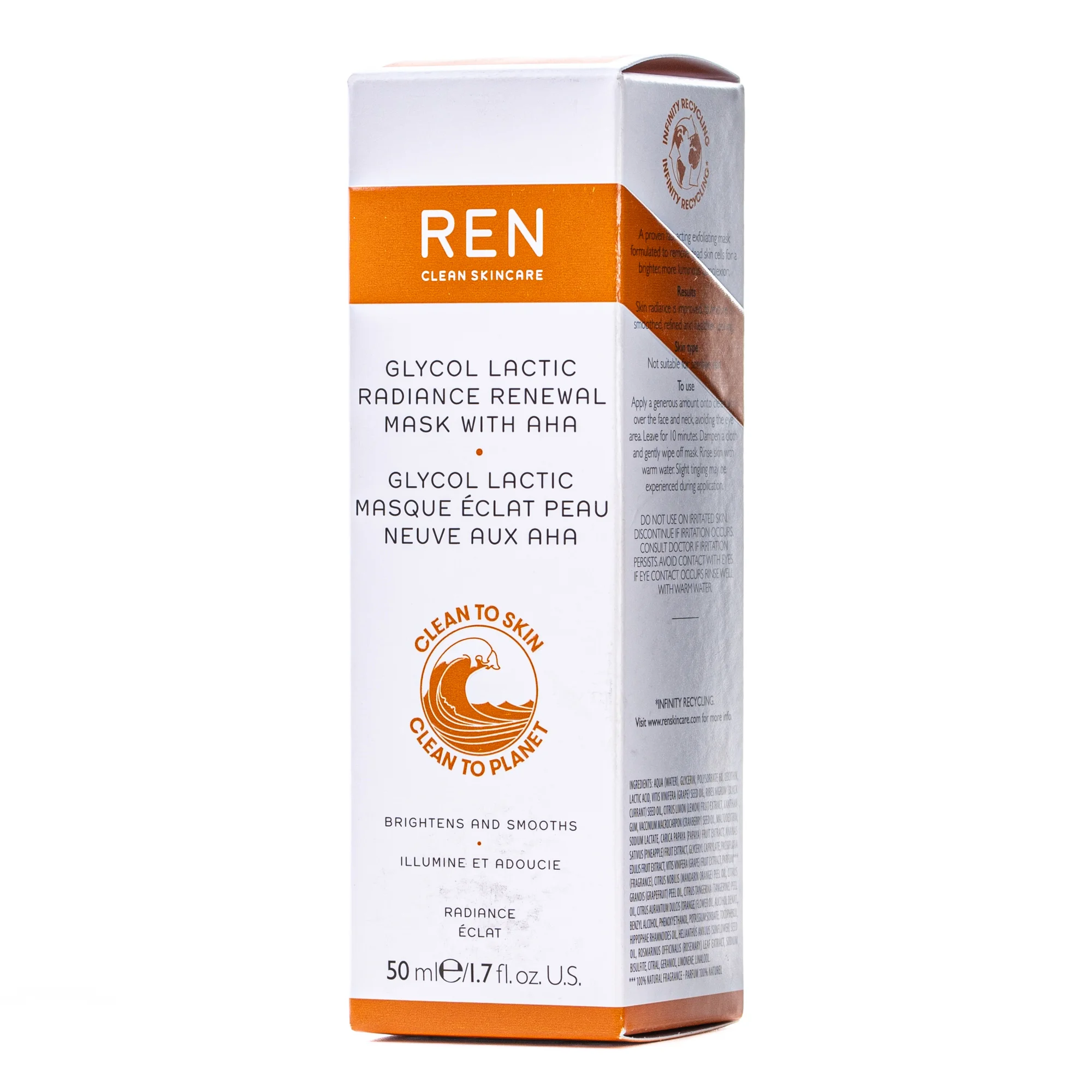 Маска для обличчя REN (Рен) Radiance відновлююча з гликолем та молочною кислотою, 50 мл