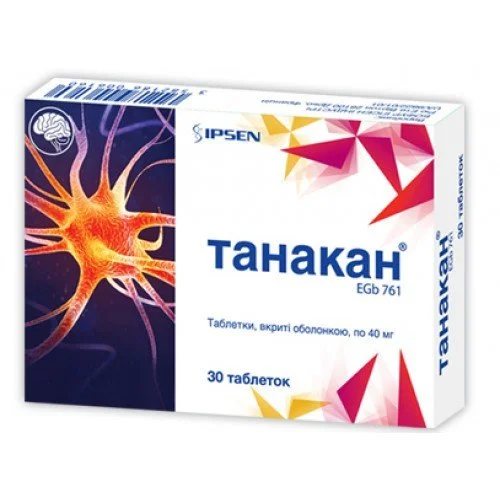 Танакан таблетки по 40 мг, 30 шт.