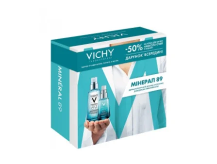 Набір Віши (Vichy) Мінерал 89 Гель-бустер для обличчя 50 мл + Гель для обличчя для зволоження 15 мл, 1 шт.