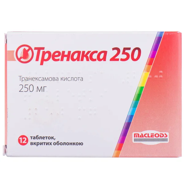 Тренакса таблетки по 250 мг, 12 шт.