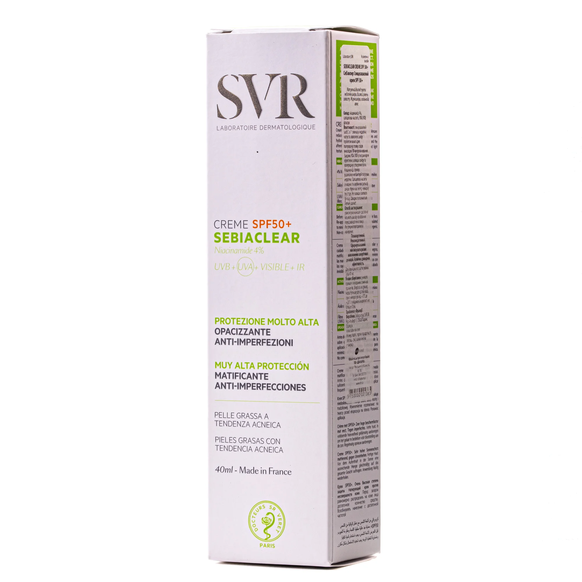 Крем сонцезахисний SVR (СВР) Sebiaclear SPF50+, 40 мл