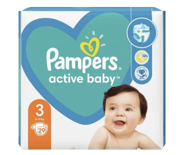 Подгузники Памперс Актив Бейби Миди (Pampers Active Baby Midi) (6-10кг), 29 шт.