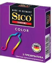 Презервативи Сіко Колор (Sico Color), 3 шт.
