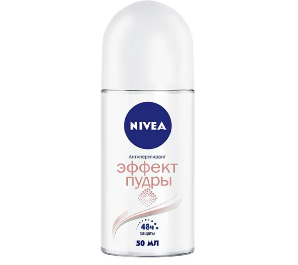 Дезодорант шариковый Нивеа (Nivea) для женщин Эффект Пудры (82280), 50 мл