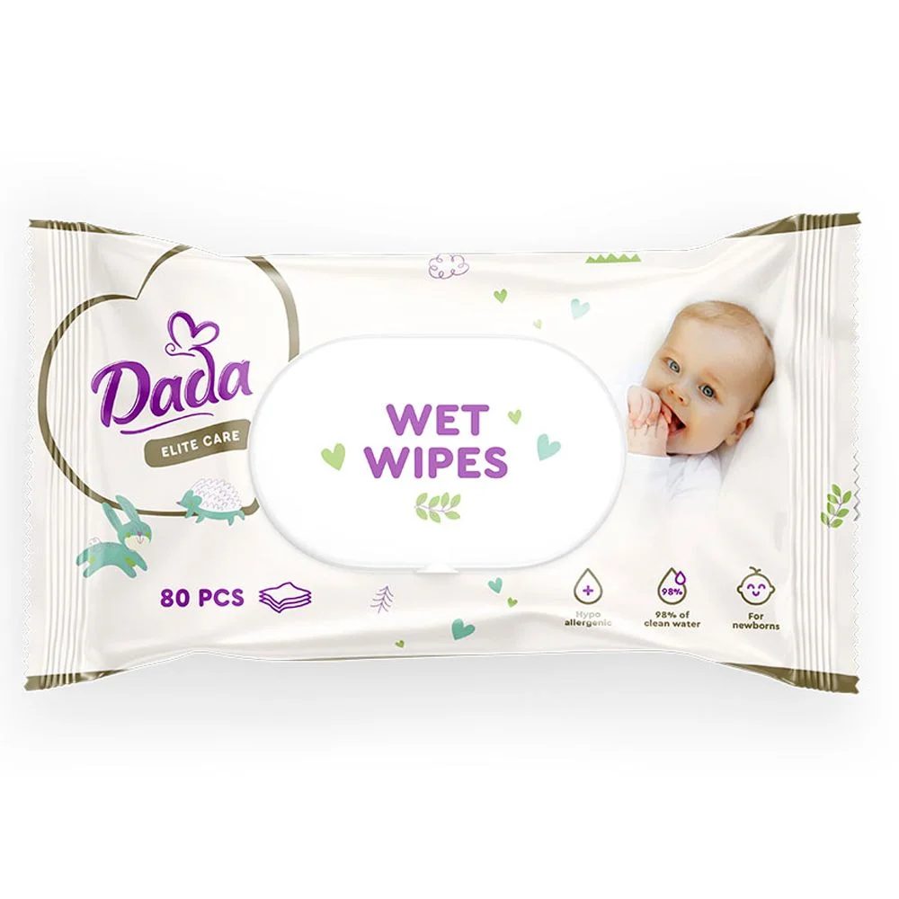 Серветки вологі Dada (Дада) Elite Care з клапаном, 80 шт.