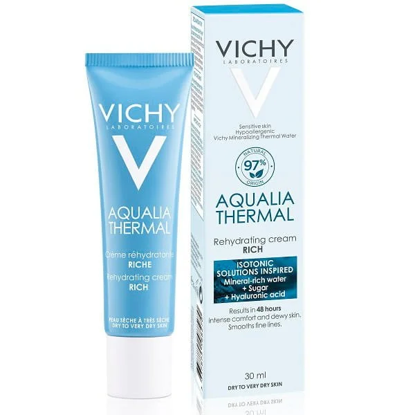 Крем для лица Vichy (Виши) Aqualia Thermal (Аквалия Термаль) для глубокого увлажнения для сухой и очень сухой кожи, 30 мл