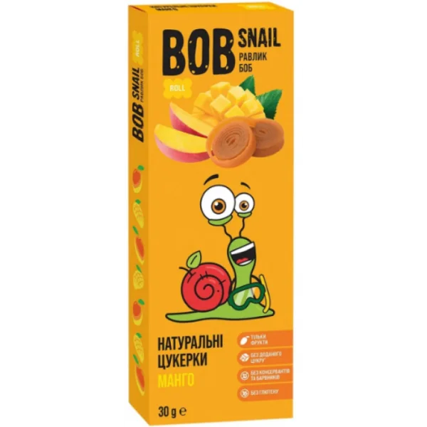 Цукерки Равлик Боб (Bob Snail) зі смаком манго, 30 г