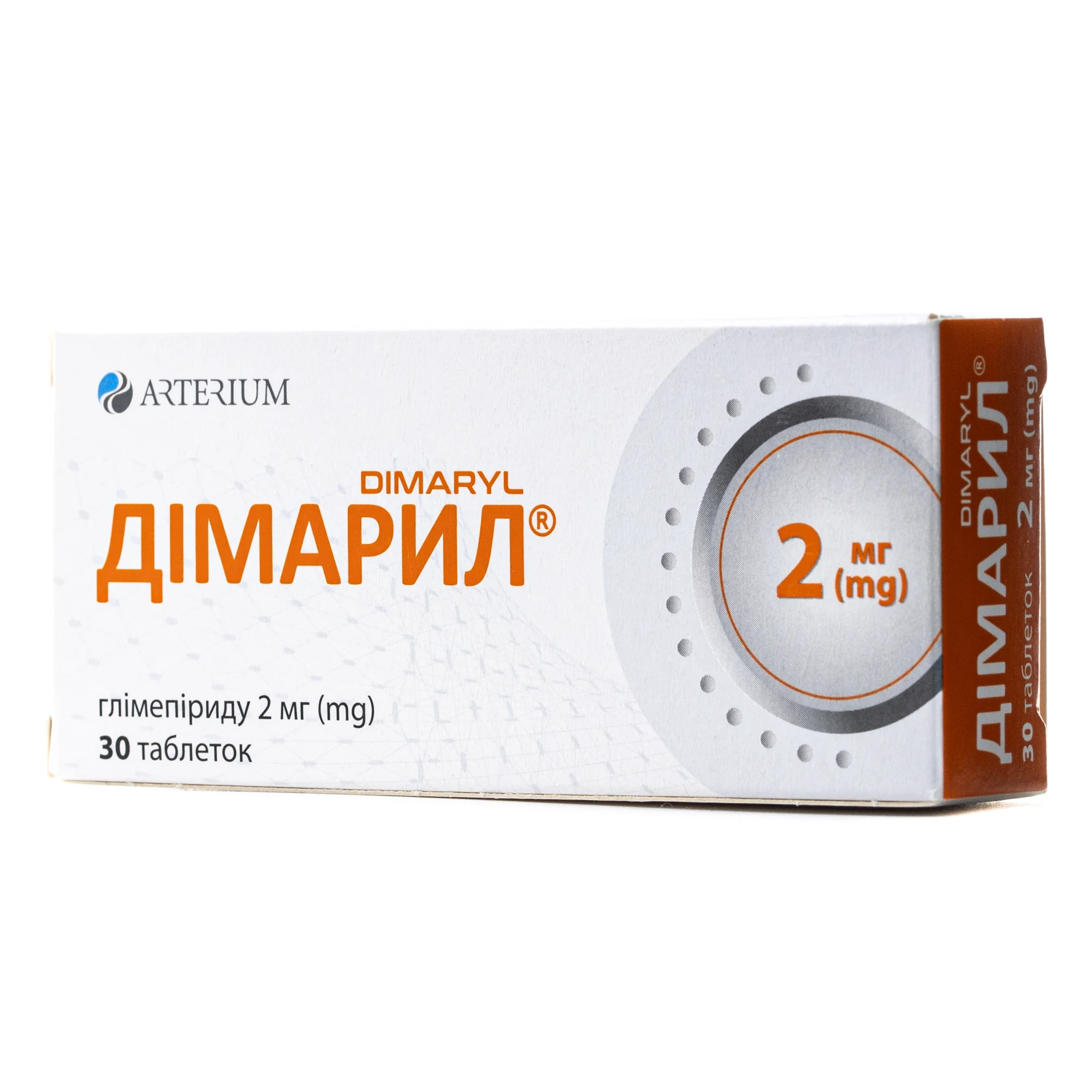 Дімарил таблетки по 2 мг, 30 шт.