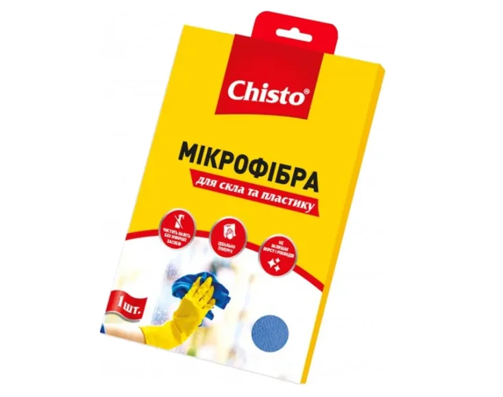 Серветка для прибирання Chisto (Чисто) Мікрофібра для скла та пластику, 1 шт.