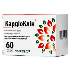 КардіоКлін дієтична добавка з гіпотензивною та кардіопротекторною дією у капсулах по 500 мг, 60 шт.