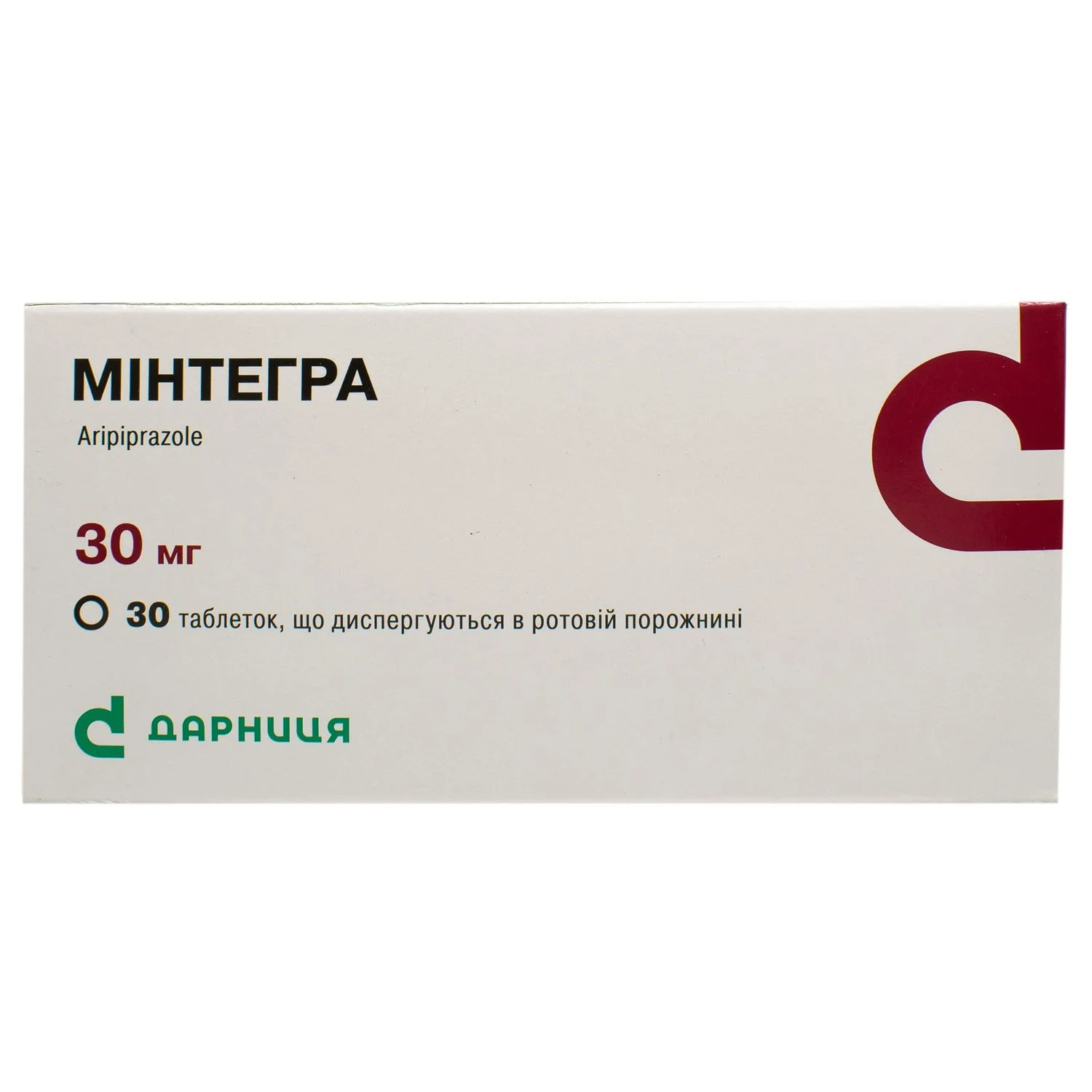 Мінтегра таблетки по 30 мг, 30 шт.