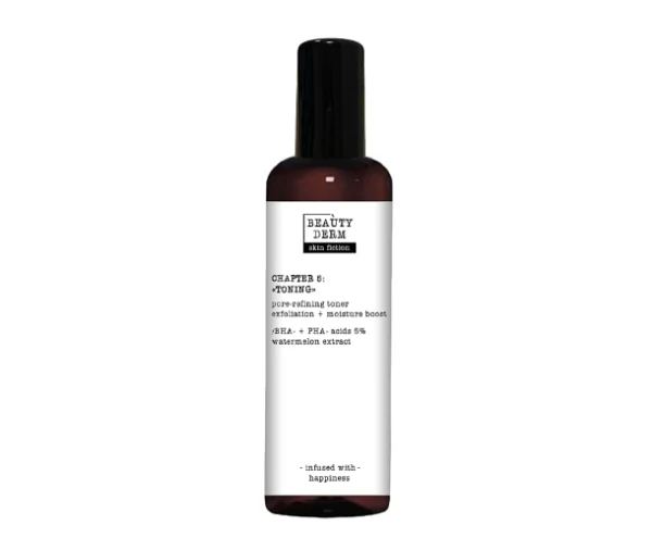 Тонер для обличчя Beauty Derm (Б’ютіДерм) Skin Fiction очищення пор з BHA-PHA-кислотами та кавуном, 200 мл