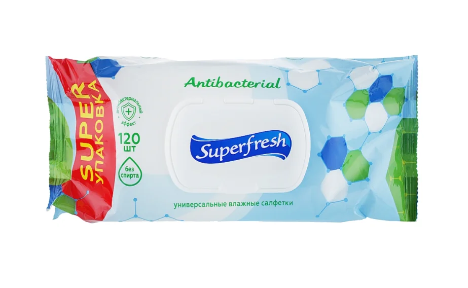 Серветки вологі СуперФреш (Superfresh) антибактеріальні для дітей, 120 шт.