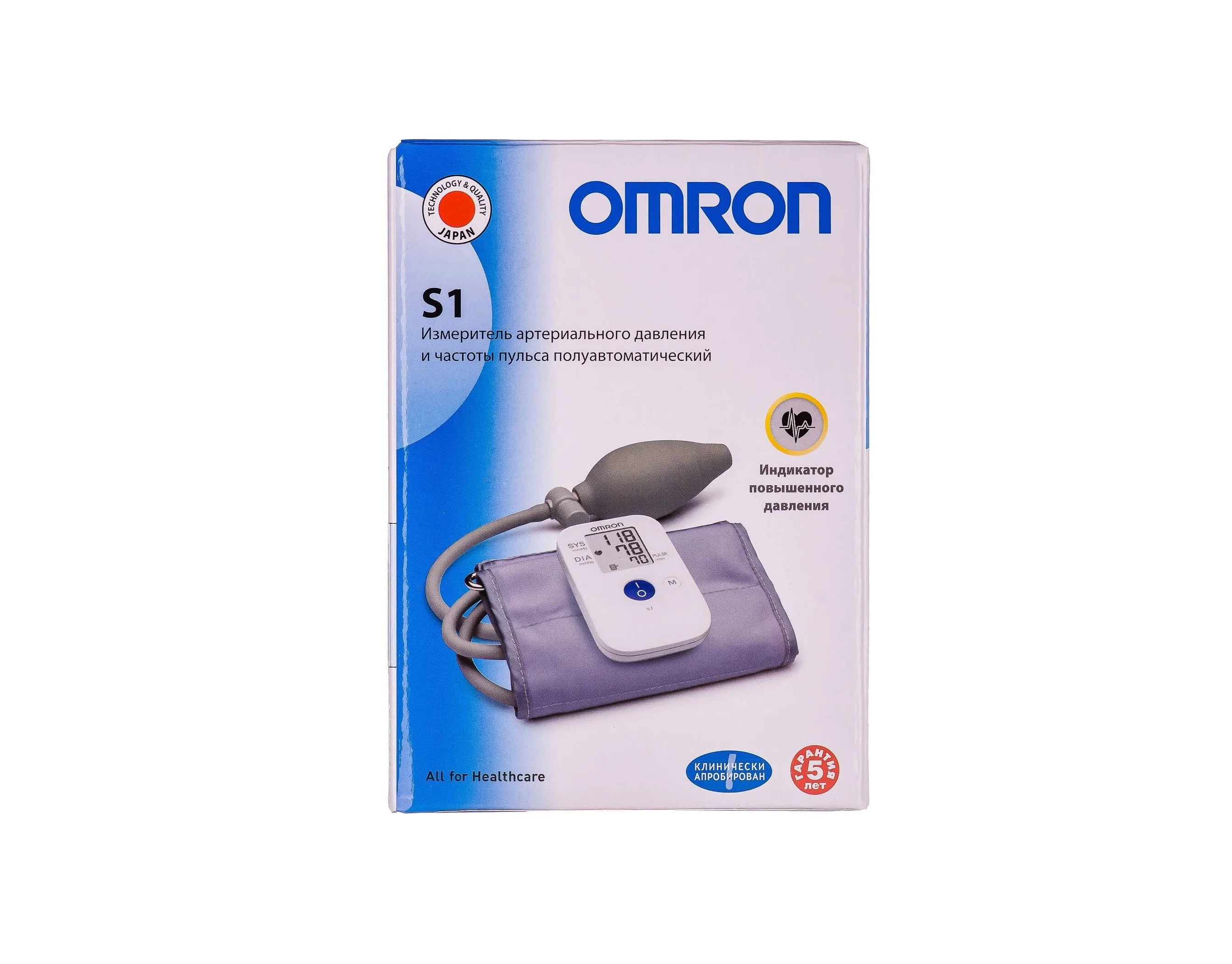 Напівавтоматичний тонометр Omron (Омрон) S1 (HEM-4030-RU), 1 шт.