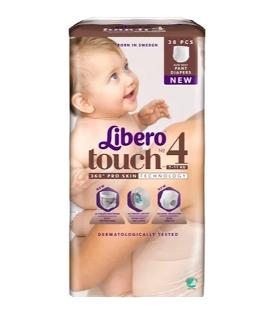 Подгузники Либеро Тач 4 (Libero Touch), (4-11кг), 38 шт.