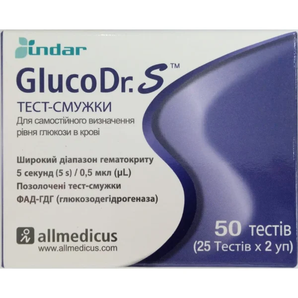 Тест-смужки ГлюкоДоктор С (GlucoDr. S) AGM-513, 50 шт.