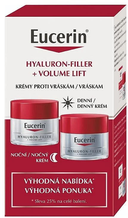 Набір подарунковий Eucerin (Еуцерин) Hyaluron-Filler + Volume-Lift крем день та ніч, 2 шт.
