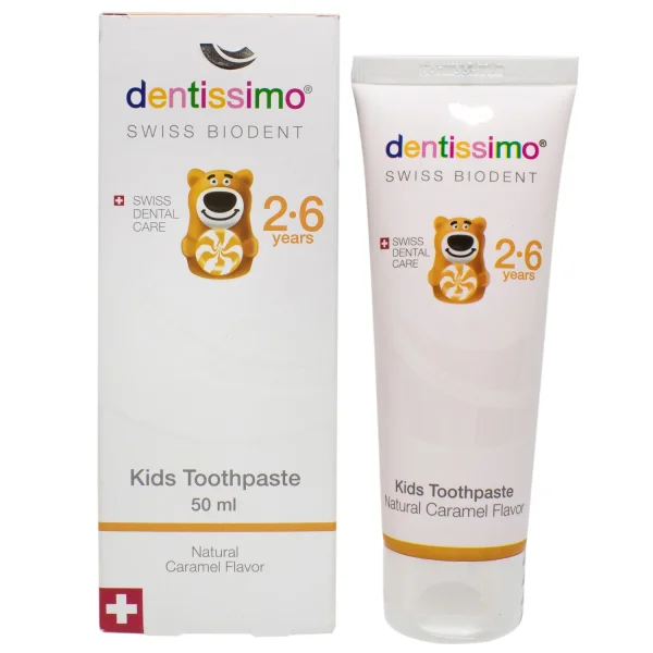 Зубная паста Dentissimo (Дентиссимо) Кидс со вкусом карамели для детей 2-6 лет, 50 мл