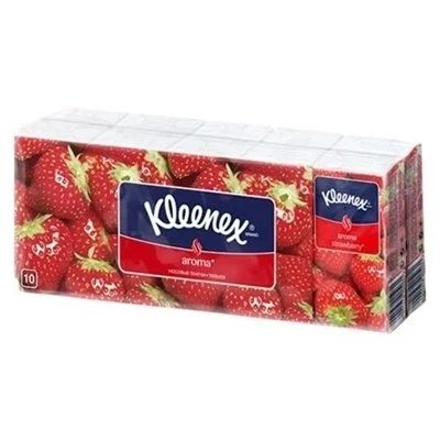Носові хустинки Клінекс (Kleenex) з ароматом полуниці, 10 х 10 (100 шт.)