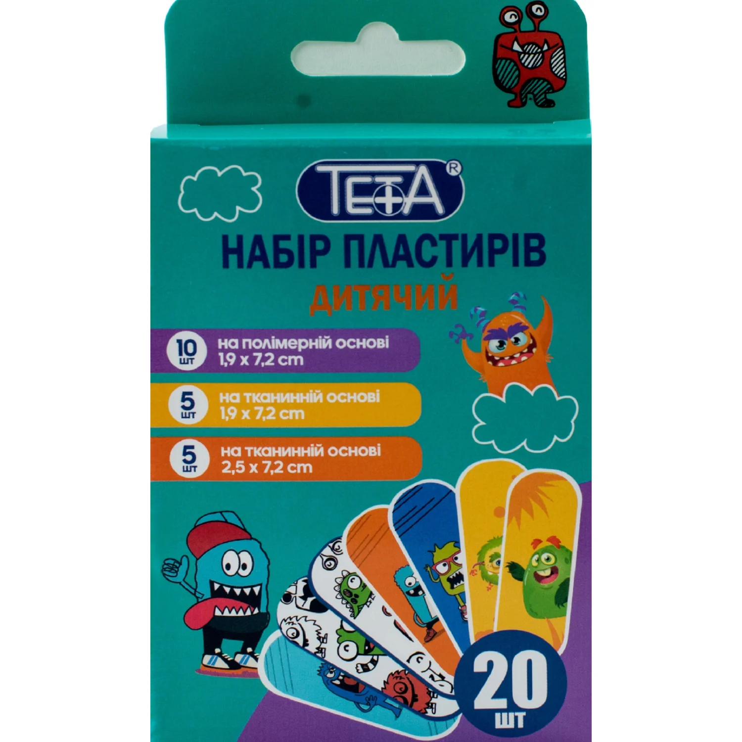 Пластир бактерицидний Teta (Тета) Асорті, 20 шт.