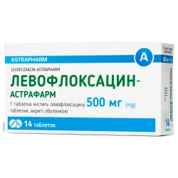 Левофлоксацин-Астрафарм таблетки по 500 мг, 14 шт.