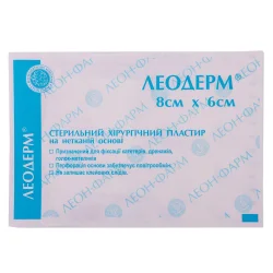 Пластир Леодерм пов'язка для фіксації канюлі, 8 см х 6 см, 1 шт.