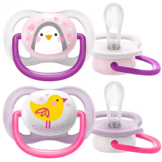 Пустушка силіконова Авент Енімалс (Avent Animals) SCF080/06 для дівчаток, 0-6 місяців, 2 шт.