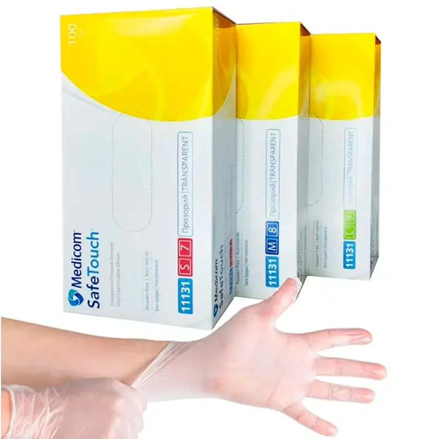 Рукавиці вінілові Medicom (Медіком) нестерильні розмір S, 1 пара