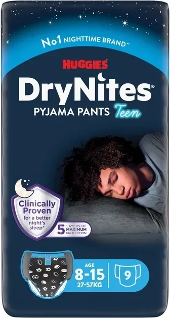 Підгузки-трусики Huggies (Хаггіс) DryNites нічні для хлопчиків (13+ років), 9 шт.