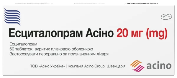 Есциталопрам Асіно табл. п/о 20мг №60