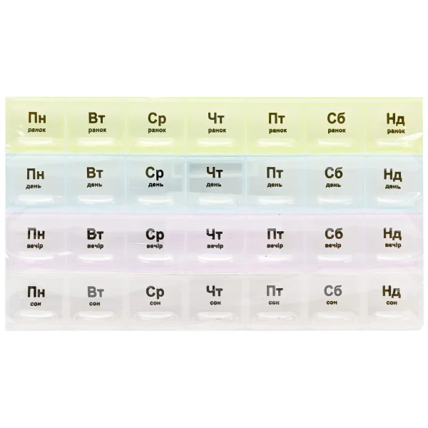 Органайзер пластиковий Енджі (Enjee) НТР029 тиждень максі для таблеток, 1 шт.