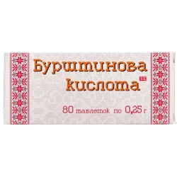 Бурштинова кислота таблетки 0,25 г, 80 шт.