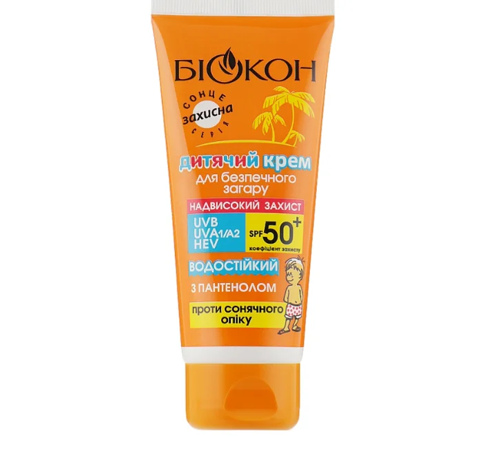 Крем сонцезахисний Біокон дитячий безпечна засмага SPF50+, 90 мл