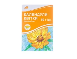 Календули квітки, Лубнифарм АТ (Україна, Лубни), квітки 50 г пачка, з внутр. пак. (подріб. сиров.)