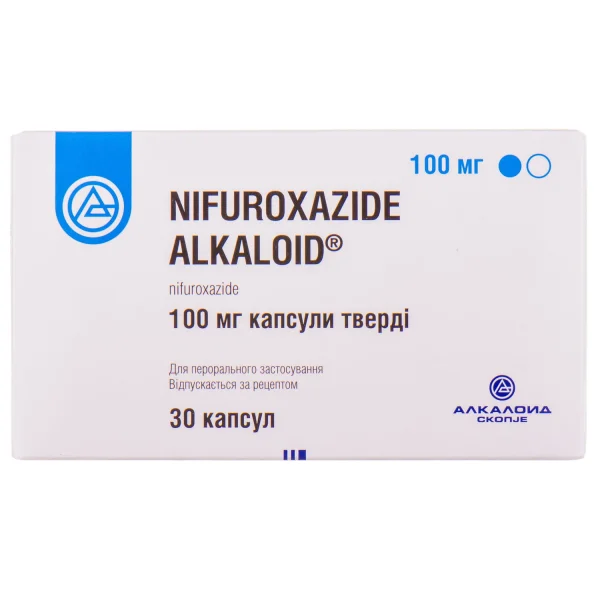 Ніфуроксазид Алкалоїд капсули по 100 мг, 30 шт.