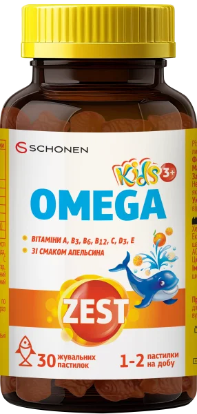 Zest (Зест) Kids Омега пастилки жевательные, 30 шт.: инструкция