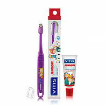Зубна щітка дитяча Дентайд Вітіс (Vitis) Джуніор фіолетова + зубний гель, 15 мл