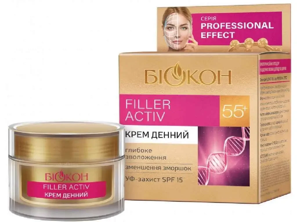 Денний крем Біокон Professional Effect Filler Activ 55+ (Профешнл Ефект Філер Актив 55+), 50 мл