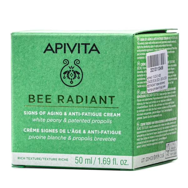 Легкий крем для лица Apivita (Апивита) Bee Radient от признаков старения и следов усталости, 50 мл