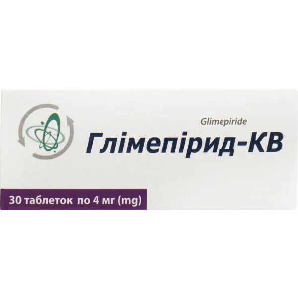 Глімепірид-КВ таблетки по 4 мг, 30 шт.
