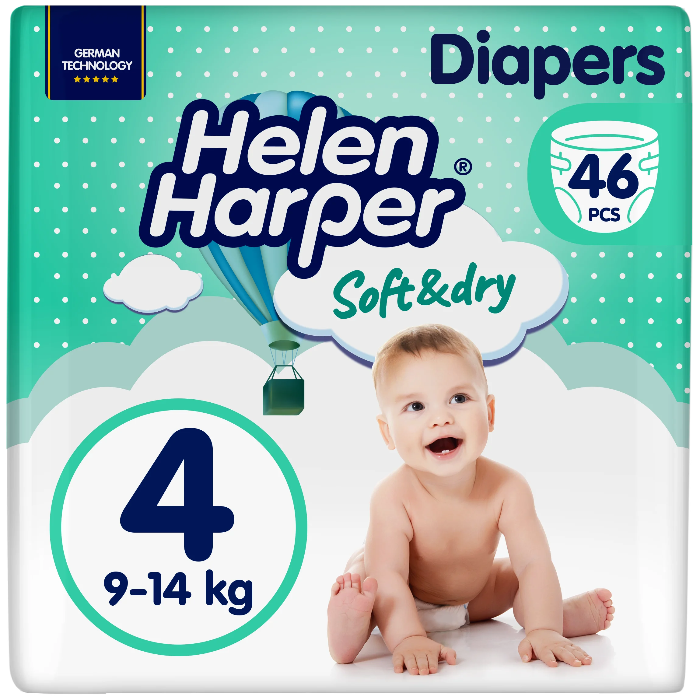 Підгузки Helen Harper (Хелен Харпер) Soft & Dry Maxi 4 (7-18кг), 46 шт.