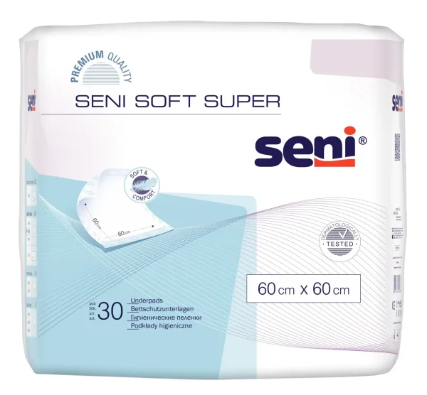 Пеленки для младенцев Seni Soft Super (Сени Софт Супер) 60х60 см, 30 шт